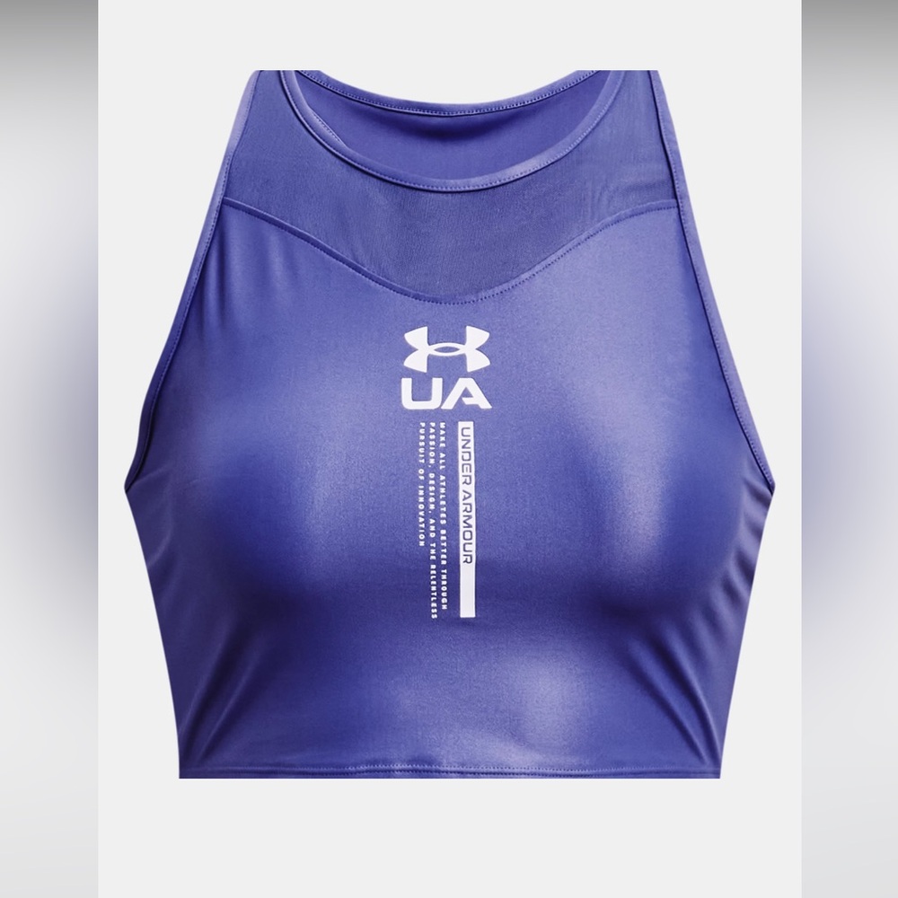 NWT Under Armour Size XXL Women's Purple Iso-Chill Cropped Vest Top Tank